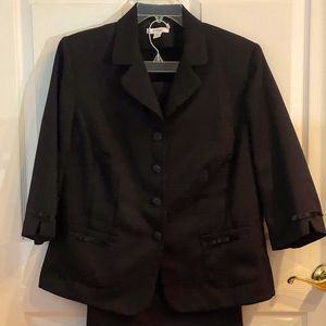Classic black suit with skirt and jacket. Like new! (Red top sold)